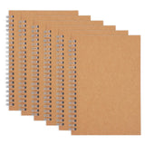 Eoout 6 Pack Spiral Notebook Blank Notebook Bulk, 7.48 X 5.11 Inch Soft Kraft Cover Journal Sketchbook, 100 Pages/ 50 Sheets For