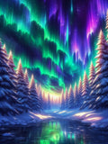 Ekuxom Aurora Diamond Art Kits for Adults-Borealis Diamond Painting Kits for Adults Beginners-DIY Full Drill Diamond Gem Art and
