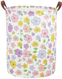 Sanjiaofen Kids Laundry Hamper,Flower Laundry Basket Collapsible Girls Storage Baskets for Home Decor,Office,Toy Organizer,(Flow