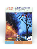 GOLD LEAF Artist Quality A4 10 Sheets Cotton Canvas Easel Sheets Artist Pad Plain Drawing for Coloring 400 GSM (A4 Portrait)