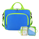 Carrying Case compatible wiht LeapFrog LeapStart 3D Learning System, with Multiple Compartments to Hold up to 9 Books (Blue/Gree