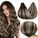 Full Shine Balayage Tape in Hair Extensions Human Hair Color 2/60/2 Remy Hair 22Inch Human Hair Extensions Tape in Extensions St