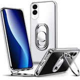 Shields Up for Samsung Galaxy S25 Edge Case with Stand, Galaxy S25 Edge Case Clear with Double Ring Holder [Adjustable & Foldabl