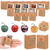 LemonRoad 4 Sets Friendsgiving Party Favors Crystal Pumpkin with Maple Leave Gift Box Fall Decor Friendsgiving Thanksgiving Gift