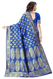 Sugathari Womens Banarasi Saree Pure Kanjivaram Silk Saree Soft New Ladies 2023 Design Wear Pattu Sarees Latest Cotton Party Sari Collections With Blouse Piece For Wedding Sadi (Pari 75 R Blue)