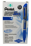 Pentel Liquid Gel Pen, Refillable, 1.0mm, Blue/Grey Barrel/Ink (BL60C)