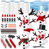 BANBBUR 24 Pack Stocking Stuffers for Kids,Christmas Crafts for Kids Bulk,Build a Snowman Kit,DIY Snowman Crafts Modeling Clay,C