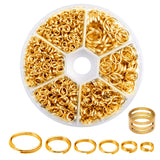 Iron Split Rings, 1 Box (100g) 6 Sizes Double Loop Jump Ring Small Split Key Rings Connector with a Jump Ring Opener Tool for DI