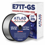 ATLASWELDER Flux Core Welding Wire, E71T-GS .035 Inch 2LB, Gasless Mild Steel MIG Welding Wire with Low Spatter for All Position
