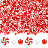 UPINS 1500Pcs Christmas Red and White Beads for Jewelry Making Xmas Candy Polymer Clay Beads for Holiday Necklace Bracelet Earri
