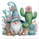 MVVMTOP Diamond Painting Art Kit, DIY Dwarf and Cactus 5D Diamond Painting Special Shape Drills Diamond Painting Mosaic Making C