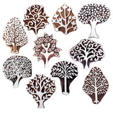 Royal Kraft Wooden Stamps for Block Printing on Saree Border, Textile, Clay, Pottery, Tattoo (Set of 10) MXtag0007