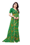 Anni Designer Women'S Pure Chiffon Printed Saree With Border And Blouse Piece (Green),Green,Free,Pure Chiffon,with blouse piece,With Blouse Piece