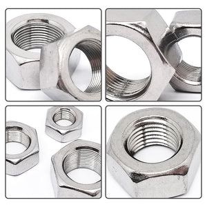 10pcs M10 x 1.25mm Pitch Hex Nuts Stainless Hex Nu, Metric Fine Thread Hex Nuts