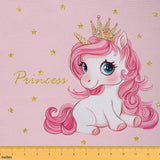 Erosebridal Pink Unicorn Upholstery Fabric by The Yard for Girls | Kawaii Princess Unicorn Decorative Fabric Cute Stars DIY Art 