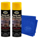 Zep Stove & Oven Cleaner 19 oz (2 Pack) + Blue Microfiber Rag