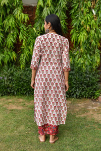 Gosriki Women'S Cotton Blend Straight Printed Kurta With Pant & Dupatta (White-Bone-Gs_Xl_White_X-Large),White,,B0BWFLTX65