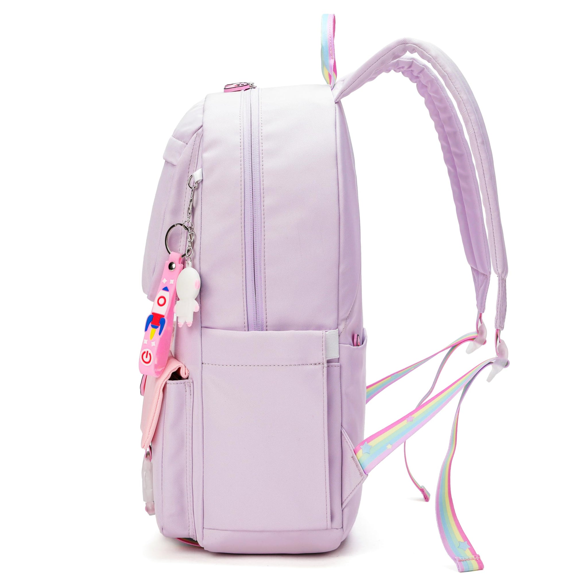 LISINUO Kids Backpacks for Girls Backpack School Bookbag for Teenage Cute Book Bag Send Pendant (Purple)