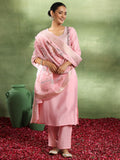 Libas Women'S Silk Blend Kurta Set (Gs983_Pink
