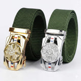 MenS Tactical Nylon Belt With Metal Buckle, Army Green, Adjustable, QuickRelease, 2 Pack
