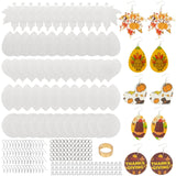SHUANGART 60 Pcs Multi Shapes Sublimation Earring Blanks Double-Sided Superfine Glitter Material, Unfinished Faux Leather Earrin