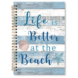 XNXLDYLH Vintage Coastal Beach Journal Notebook, Ocean Beachy Spiral Notebook, Coastal Seashell Journal Notebooks for Women Men,
