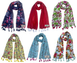 Fusfus WomenS Printed Chiffon Scarves And Stoles, Free Size(Multicolour, Fs2124) Pack Of 6 (Multicolor1)