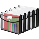 Amazon Basics Horizontal File Folder | Transparent PolyPlastic Envelope Pouch For A4/Foolscap Documents | Water Resistant Snap 
