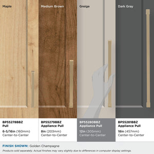 Amerock | Appliance Pull | Golden Champagne | 12 Inch (305 Mm) Center To Center | Blackrock | 1 Pack | Drawer Pull | Drawer Hand