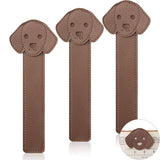 3 Pieces Faux Leather Dog Bookmarks PU Animal Puppy Bookmarks Handmade Personalized Reading Page Markers for Bookworms Book Love