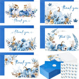 Yexiya 50 Pack Fall Thank You Cards Bulk Baby Shower Thank You with Envelopes and Stickers Pumpkin Flower Blank Greeting Gender 