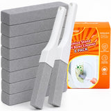 8 Pack Pumice Stone Toilet Bowl Cleaner with 2 Replaceable Long Handles