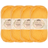 JubileeYarn Baby Soft Bamboo Cotton Yarn - 100g/Ball - Summer Sun - 4 Skeins
