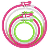 Goelx Multicoloured Plastic Embroidery Hoop/Frame For Crafters & Designers. Set Of 6 Different Sizes