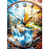 RICUVED Landscape Diamond Art Kits for Adults, Clock Diamond Painting Kits for Beginners, DIY 5D Full Round Drill Gem Crystal Rh