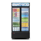 ICEVIVAL 24 cu.ft Commercial Refrigerators, Beverage Cooler with LED Light, Drink Merchandiser with 8 Adjustable Shelves, 2 Glas