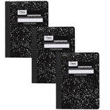 Mead Composition Notebooks, 3 Pack, College Ruled Paper, 93/4 x 71/2, 100 Sheets per Comp Book, Black Marble (38111)