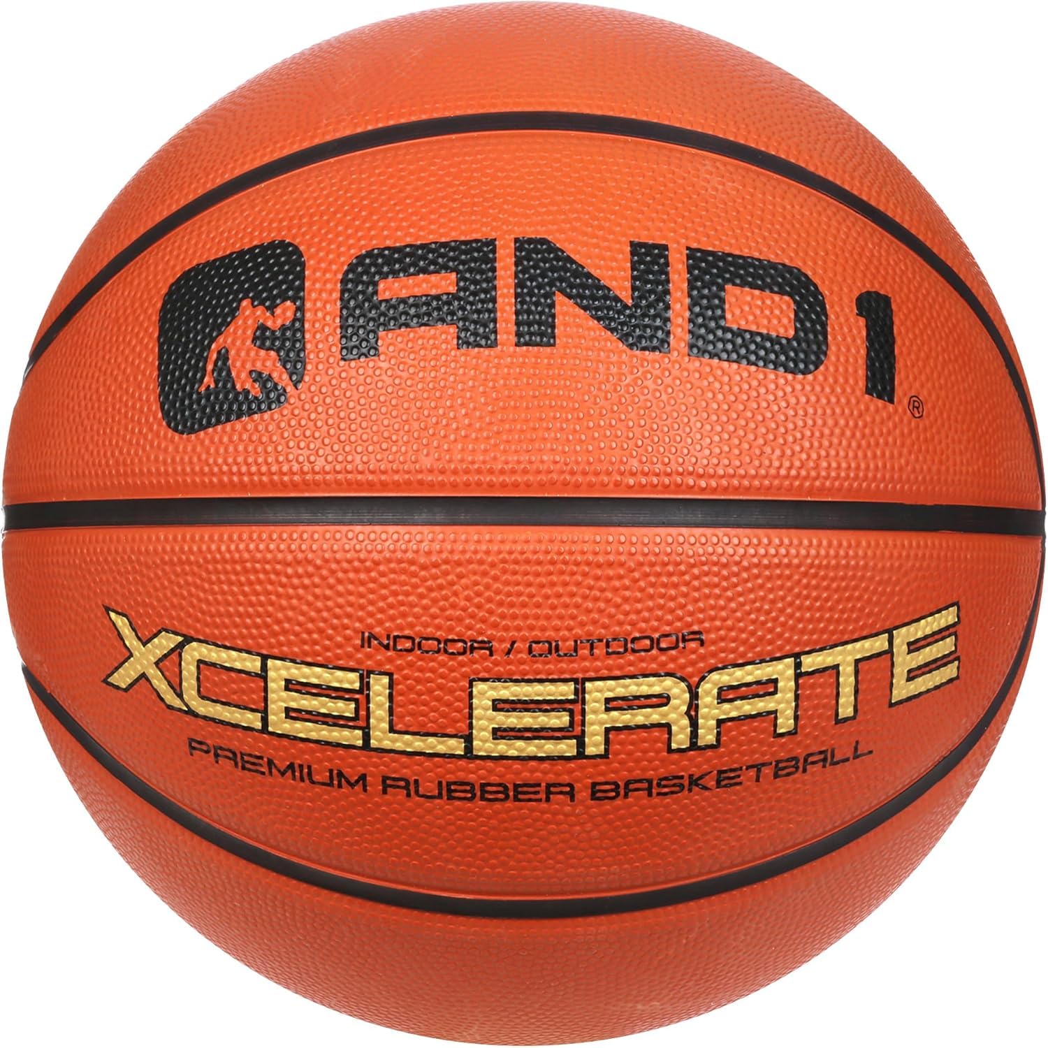 AND1 Xcelerate Rubber Basketball: Game Ready, Official Regulation Size 7 (29.5  ) Streetball, Made for Indoor/Outdoor Basketbal