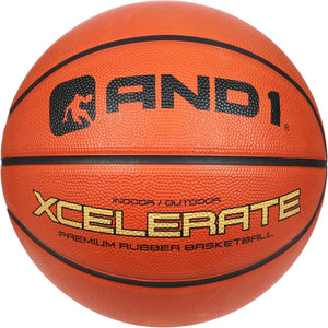 AND1 Xcelerate Rubber Basketball: Game Ready, Official Regulation Size 7 (29.5  ) Streetball, Made for Indoor/Outdoor Basketbal