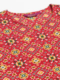 Anni Designer Women'S Crepe Printed Straight Kurta (Timbli Red_M_Red_Medium),Red,M,Crepe,Straight,