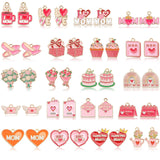 MARFOREVER 40Pcs/20 Pair Mothers Day Charms for Jewelry Making, Pink Alloy Pendants Mom Charms Mama Pendants for Bracelets Neckl