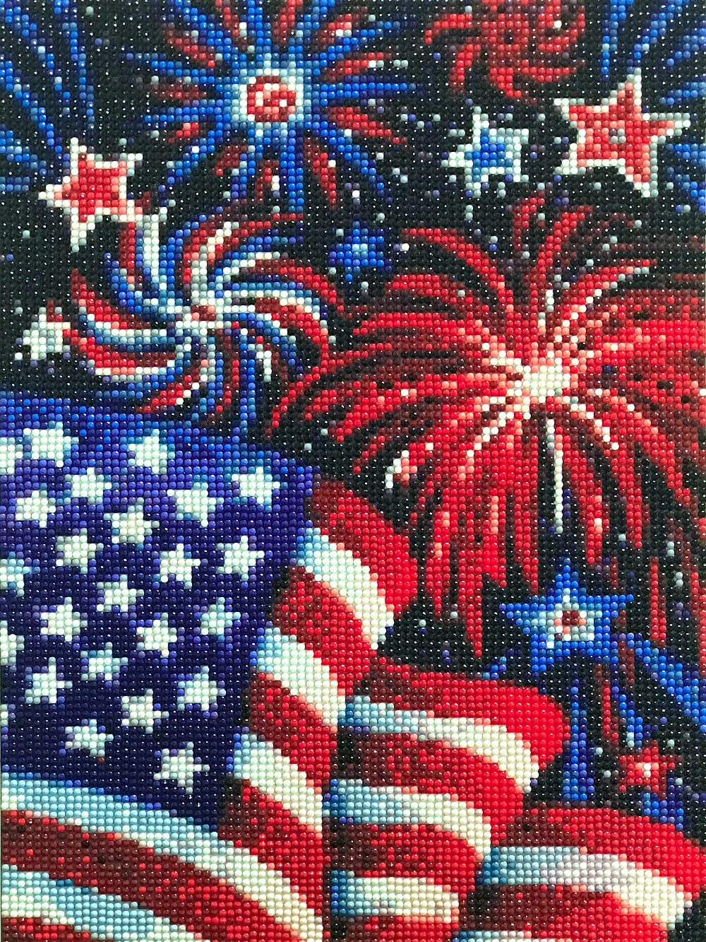 DIY 4 Th of July Diamond Painting Kits For Adults Patriotic,Diamond Art by Number Kit Celebrate American Flag Crystal Embroidery
