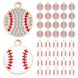 MARFOREVER 40 Pcs/20 Pairs Sports Charms, Baseball Charms for Jewelry Making, Enamel Rhinestone Sports Ball Game Day Charm Penda