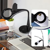 OttLite LED Desk Lamp with Adjustable Magnifier, Prevention Series - Designed to Reduce Eyestrain - Adjustable Flexible Neck, 4 
