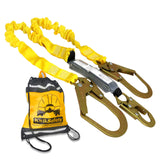 KwikSafety - Charlotte, NC - Python [External Shock Absorber] Double Leg 6ft Safety Lanyard OSHA ANSI Fall Protection Restraint 