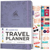 Clever Fox Travel Journal - Vacation & Trip Organizer with Budget Plan, Packing List, Travelling Expense Tracker, A5 (Lavender)