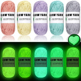WILLBOND 5 Rolls Glow in The Dark Magic Yarn Luminous Neon Crochet Yarn for Crocheting DIY Knitting Glow Fingering Sewing Suppli