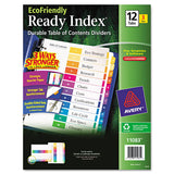 Avery 11083 Ready Index Customizable Table of Contents, Asst Dividers, 12Tab, Ltr, 3 Sets