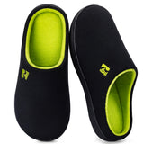 RockDove Men's Original Two-Tone Memory Foam Slipper, Size 13-14 US Men, Black/Lime