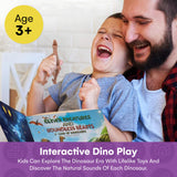 Li'l-Gen Dinosaur Toys for Kids 3-5 - Interactive Dinosaur Sound Book with Realistic Roars and 12 Large 7-Inch Dinosaur Figurine